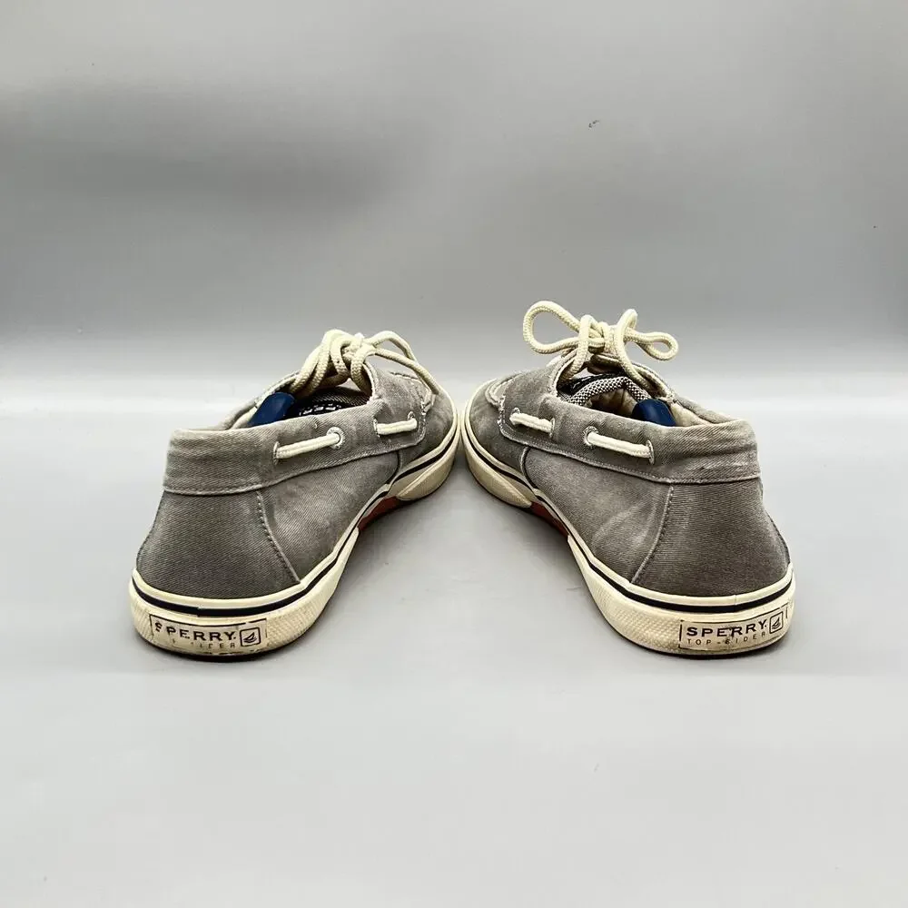 Sperry Shoes Mens 11.5 Gray Canvas Top Sider Boat Deck Moc Toe Casual Comfort